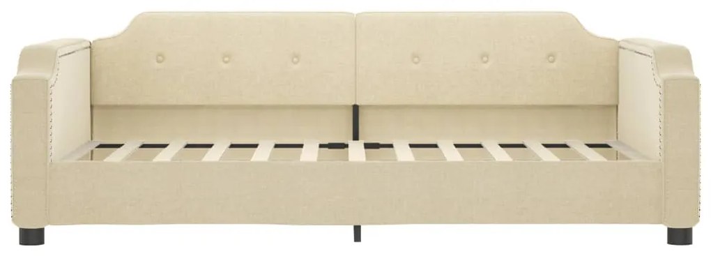 Sofá-cama com colchão 80x200 cm tecido cor creme