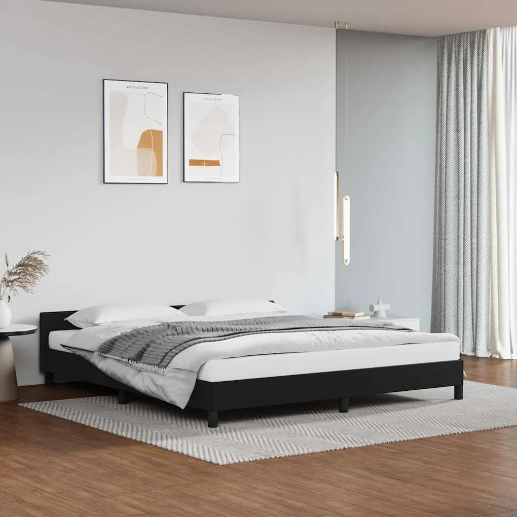 Estrutura cama c/ cabeceira sem colchão 180x200 cm preto