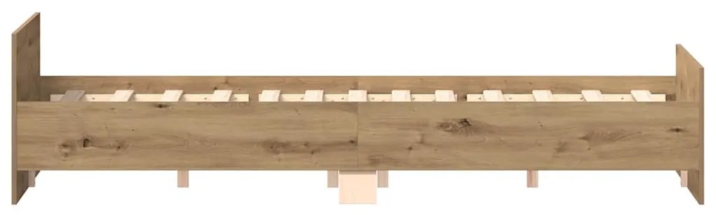 Estrutura de cama sem colchão 140x190 cm carvalho artesanal