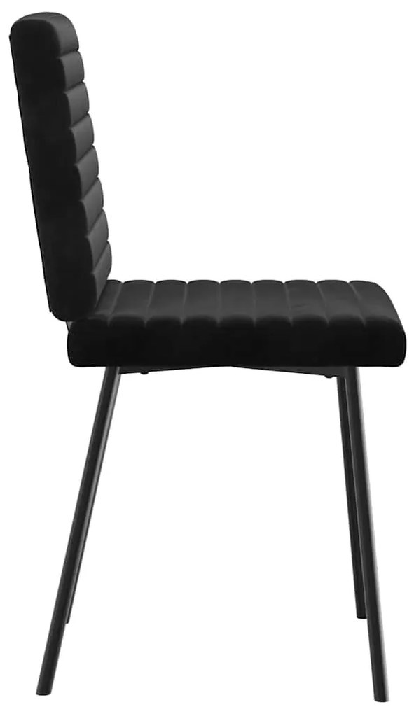 Cadeiras de jantar 6 pcs veludo preto