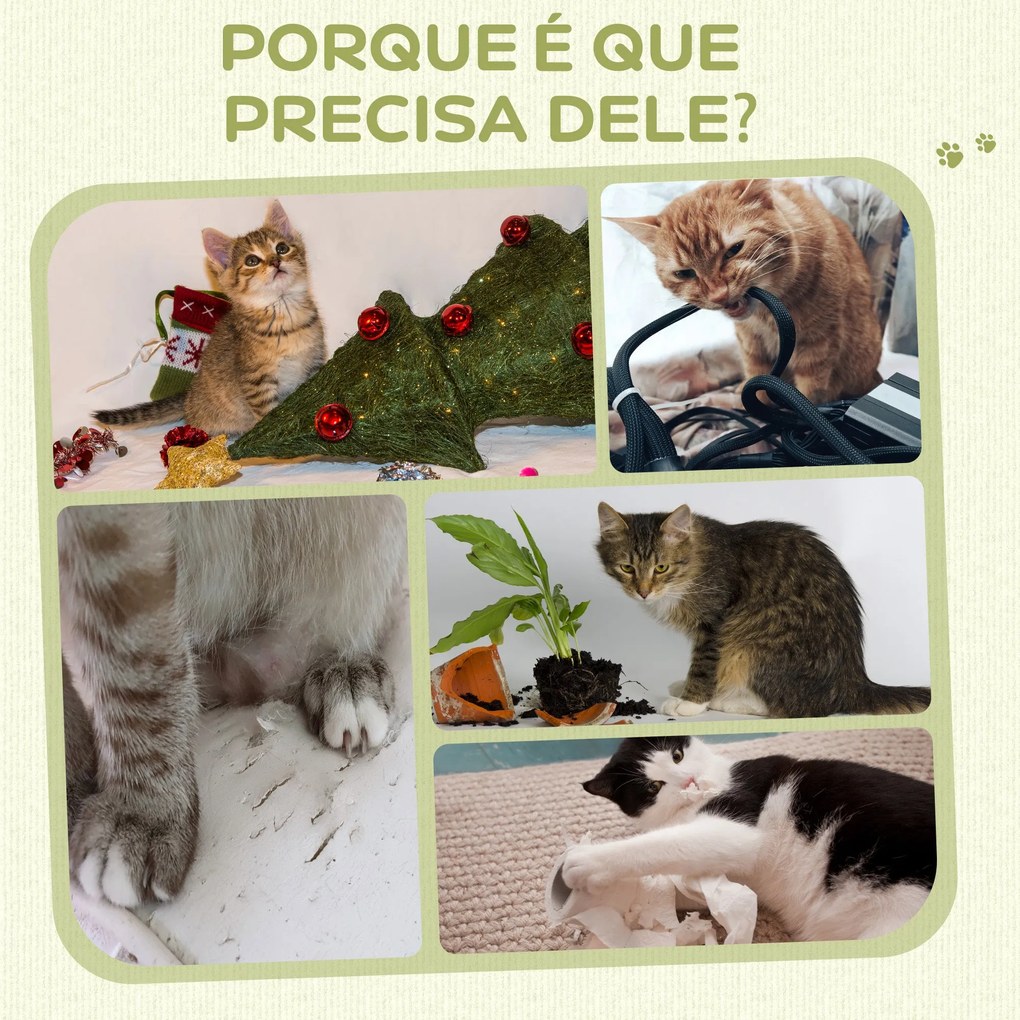 PawHut Poste de Arranhar para Gatos 58 cm Arranhador para Gatos com Po