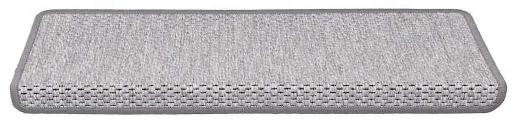 Tapetes escada adesivos aspeto sisal 30 pcs 65x21x4cm platina