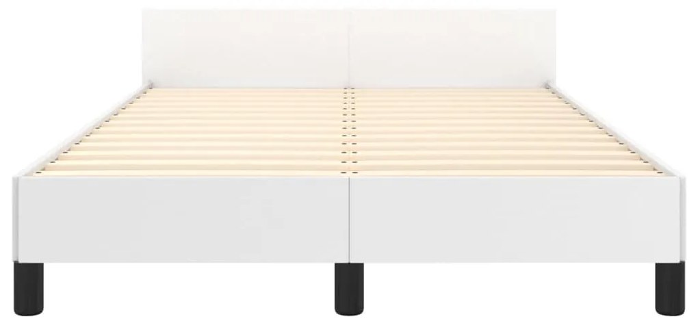 Estrutura cama c/ cabeceira 120x200 cm couro artificial branco