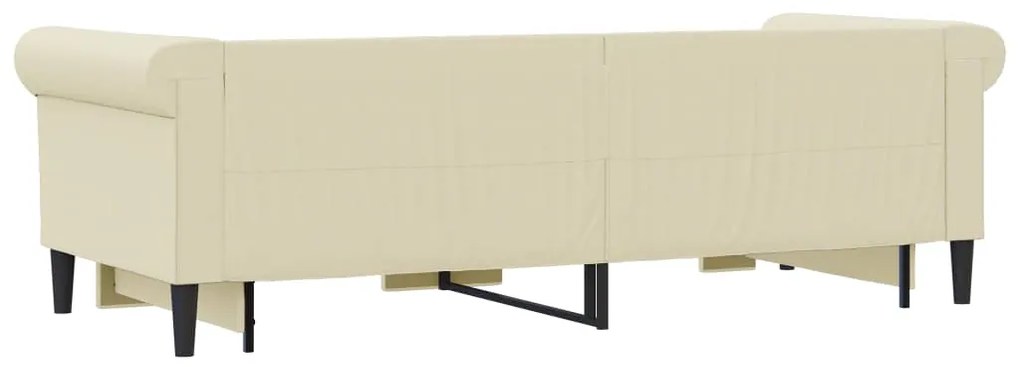 Sofá-cama com gavetão 90x200 cm couro artificial creme