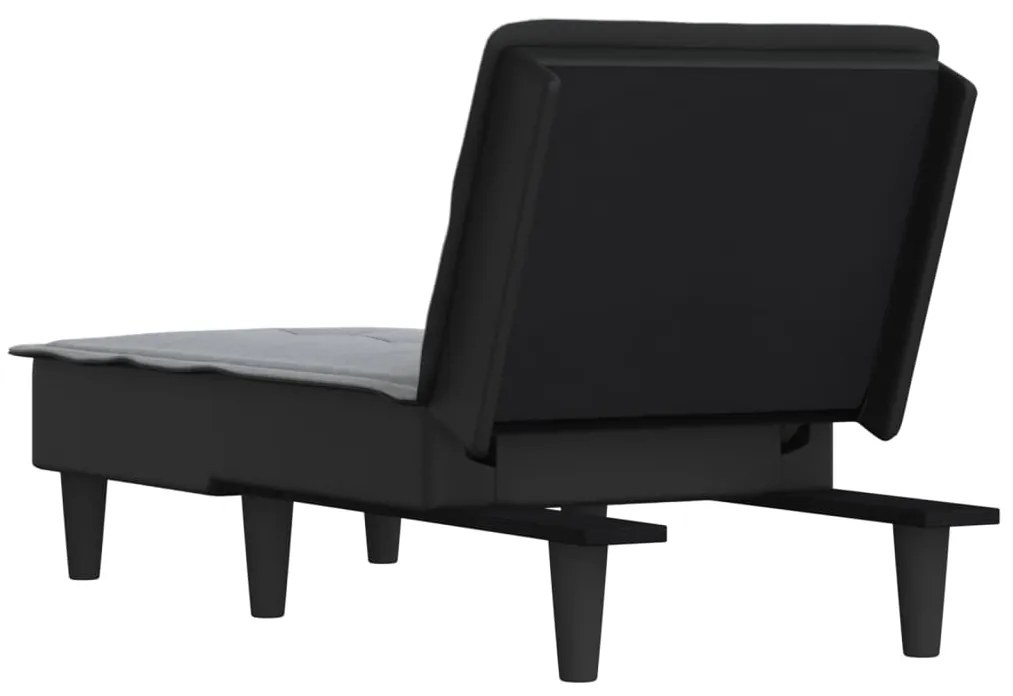 Chaise longue tecido cinzento-claro