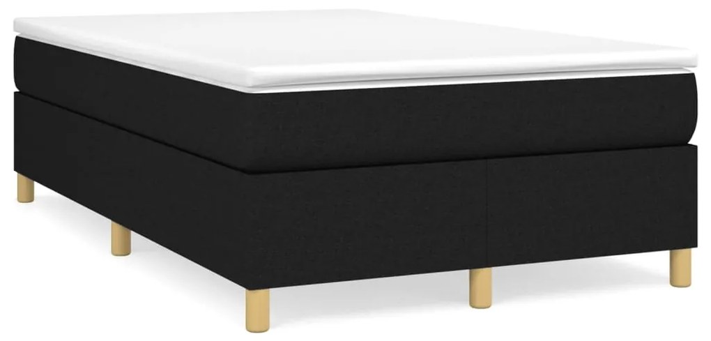 vidaXL Cama boxspring com colchão 120x190 cm tecido preto