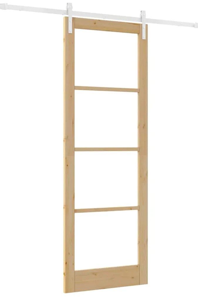 Porta Deslizante com Conjunto de Ferragens 'ORKDAL'Madeira Sólida &amp; Vi
