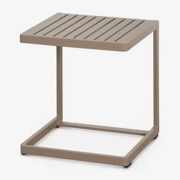 Mesa Auxiliar Para Jardim Quadrada 40x40 Cm Em Alumínio Dulem Moka Brown - Sklum