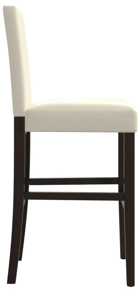 Cadeiras de bar 2 pcs seringueira maciça e couro artificial