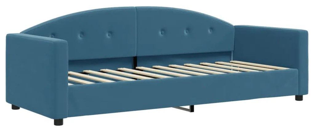 Sofá-cama com colchão 80x200 cm veludo azul