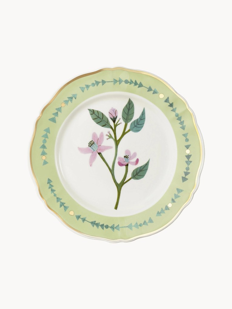 Prato de jantar em porcelana artesanal Botanica