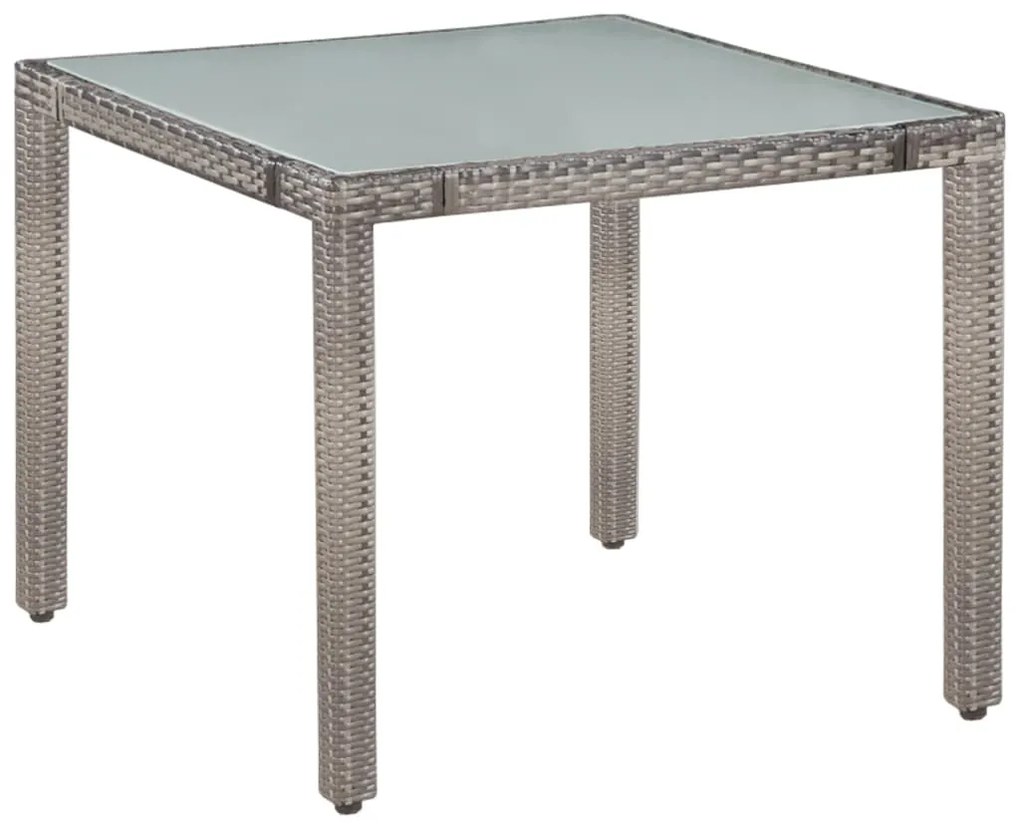 5 pcs conjunto jantar exterior c/ almofadões vime PE cinzento