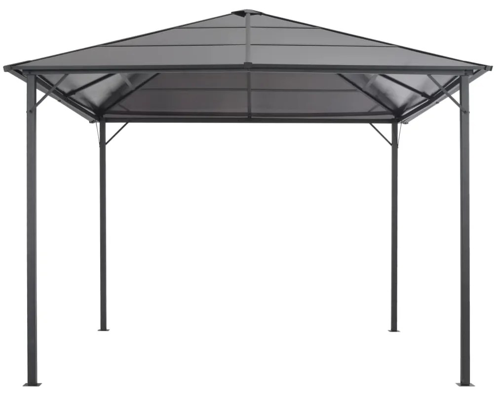 Gazebo com telhado de alumínio 3x3 m antracite
