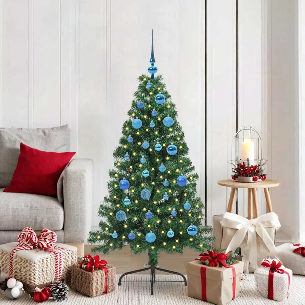 vidaXL Árvore de Natal Artificial Pré-iluminada Verde 150 cm PVC