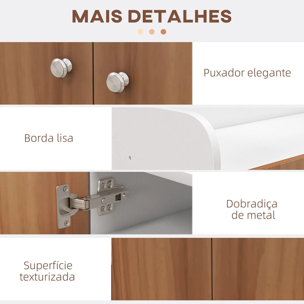 Sapateira com 2 Portas Prateleiras Interiores e 4 Prateleiras Exteriores com Altura Ajustável 83x30x90 cm Madeira