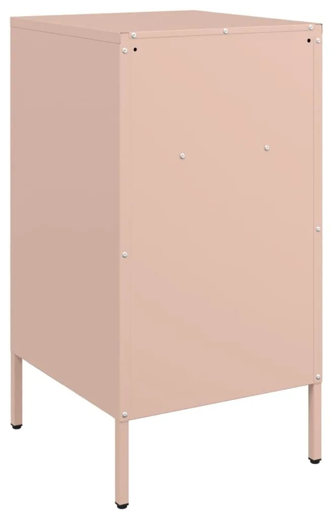 Mesa de cabeceira 36x39x68 cm aço laminado a frio rosa