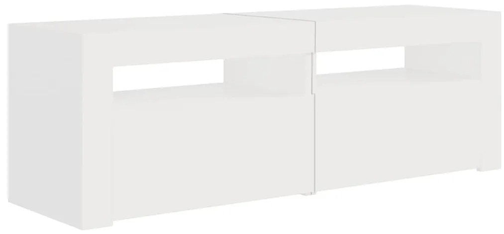 Móvel de TV com luzes LED 120x35x40 cm branco