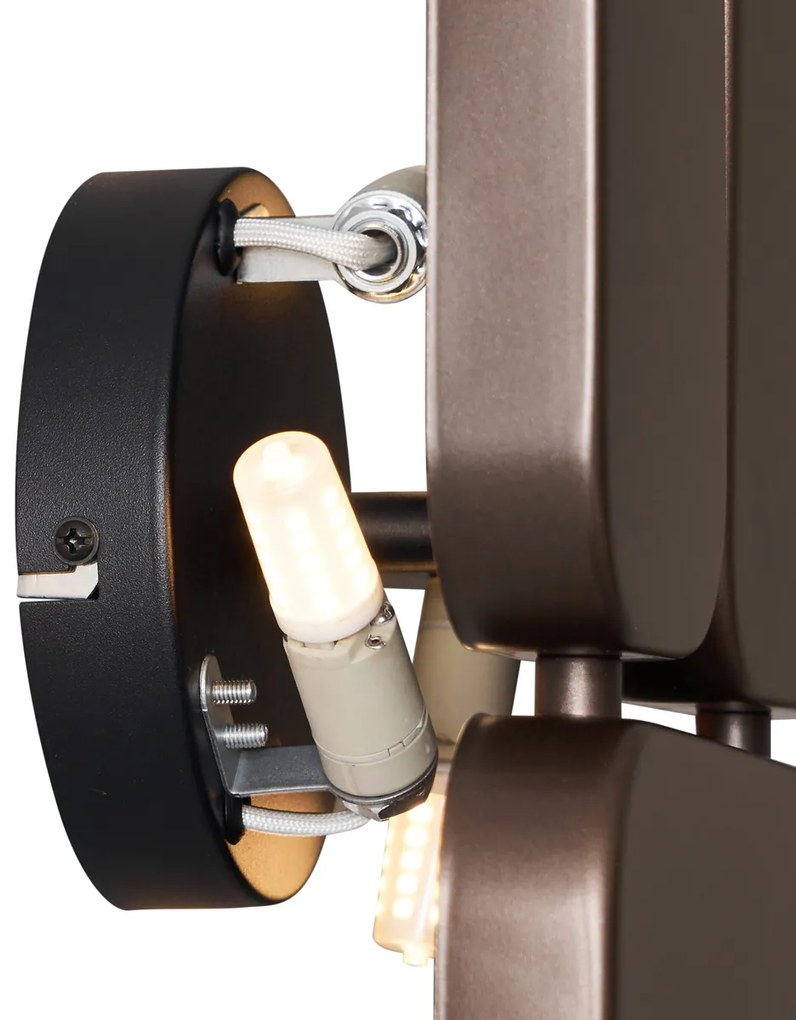 Candeeiro de Parede Design Bronze 3-Luzes - Planes