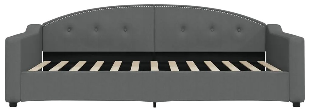 Sofá-cama com gavetão 100x200 cm tecido cinzento-escuro