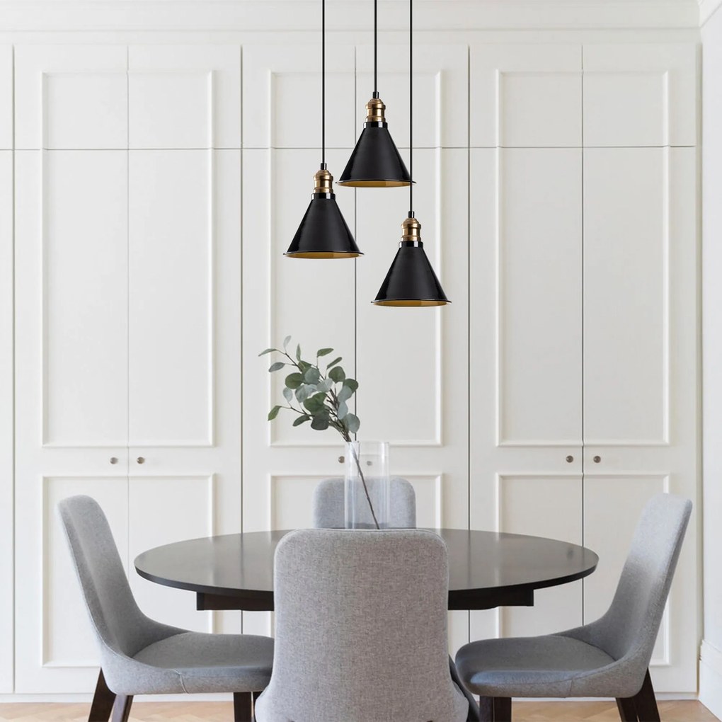 Candeeiro de Teto Berceste – Preto – Diâmetro 40 cm x Altura 117 cm
