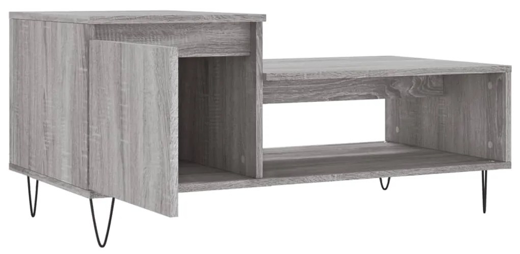 Mesa de centro 100x50x45 cm derivados madeira cinzento sonoma