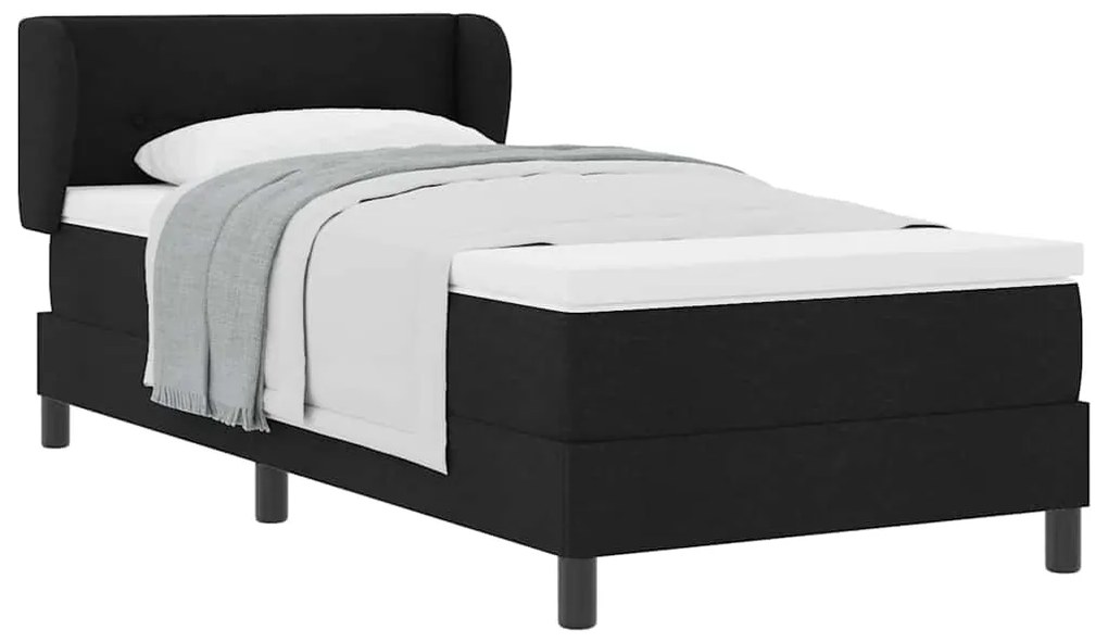 Cama Box com Colchão vidaXL Preto 90x200 cm Tecido