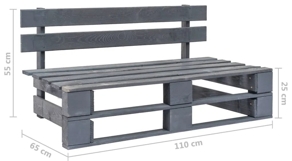 4 pcs conj. lounge paletes c/ almofadões pinho impregnado cinza