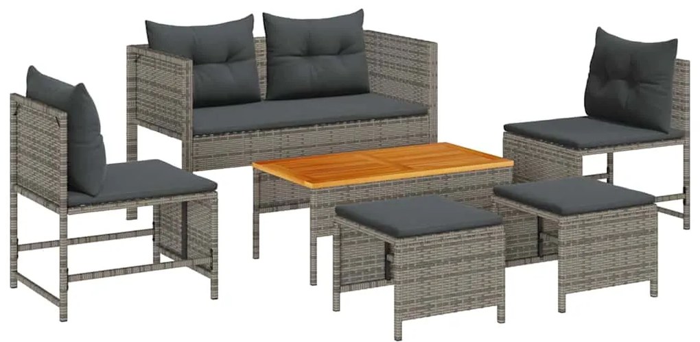 Conjunto de Sofás para Exterior Cinza e cinza escuro