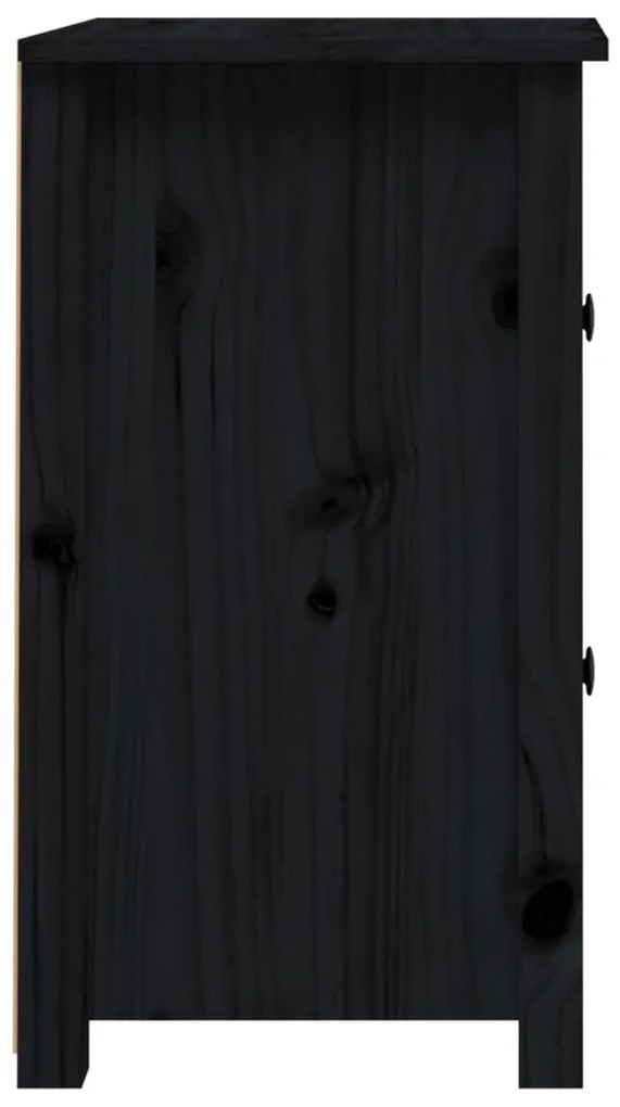 Mesas de cabeceira 2 pcs 40x35x61,5 cm pinho maciço preto
