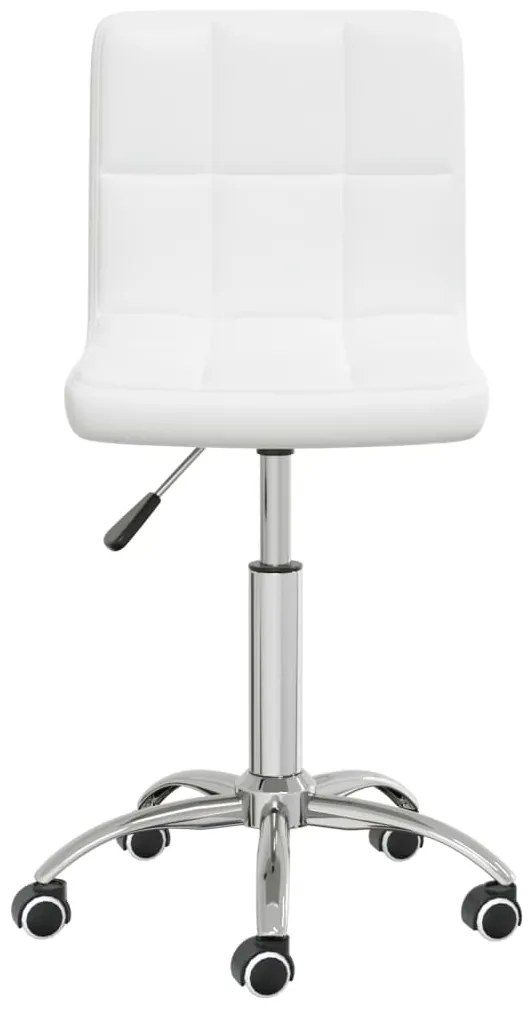 Cadeira de escritório giratória couro artificial branco