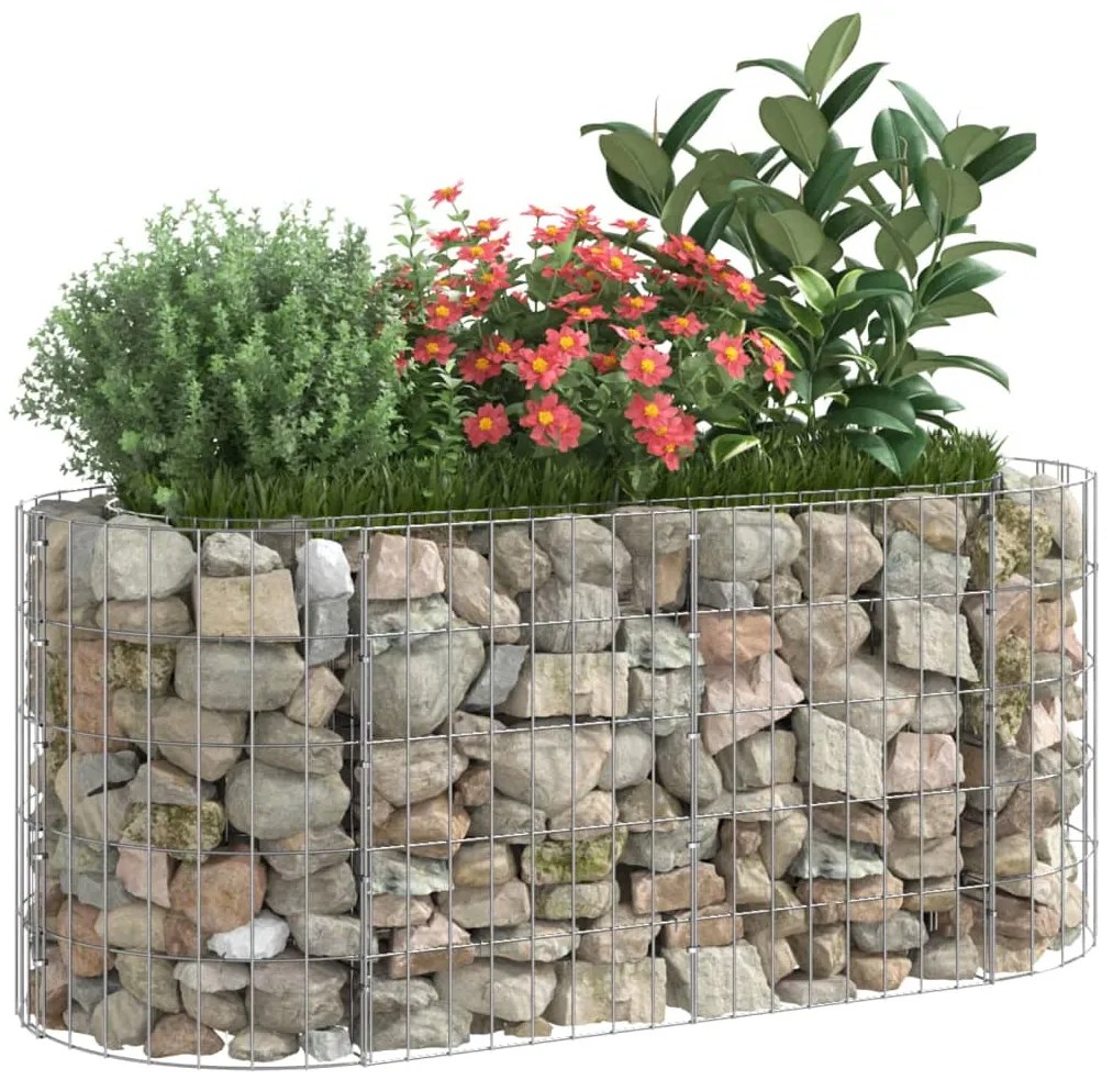 Canteiro elevado/cesto gabião 120x50x50 cm ferro galvanizado