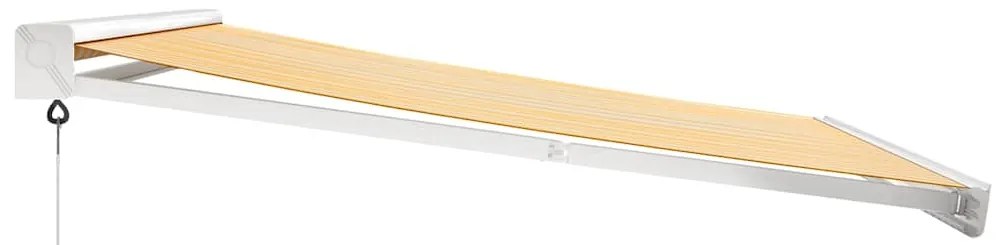 Toldo retrátil 3,5x2,5 m tecido e alumínio amarelo e branco