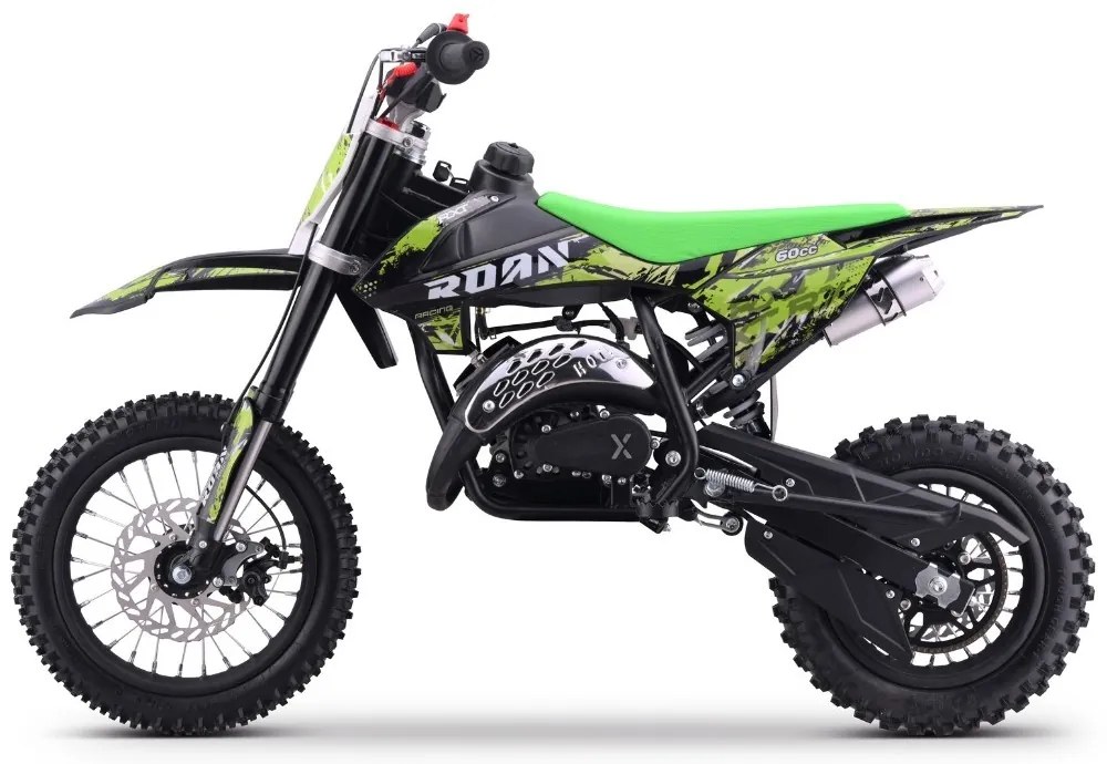 MINI MOTO PARA CRIANÇAS MINICROSS gasolina 60cc Roan RXT 12"/10" Verde