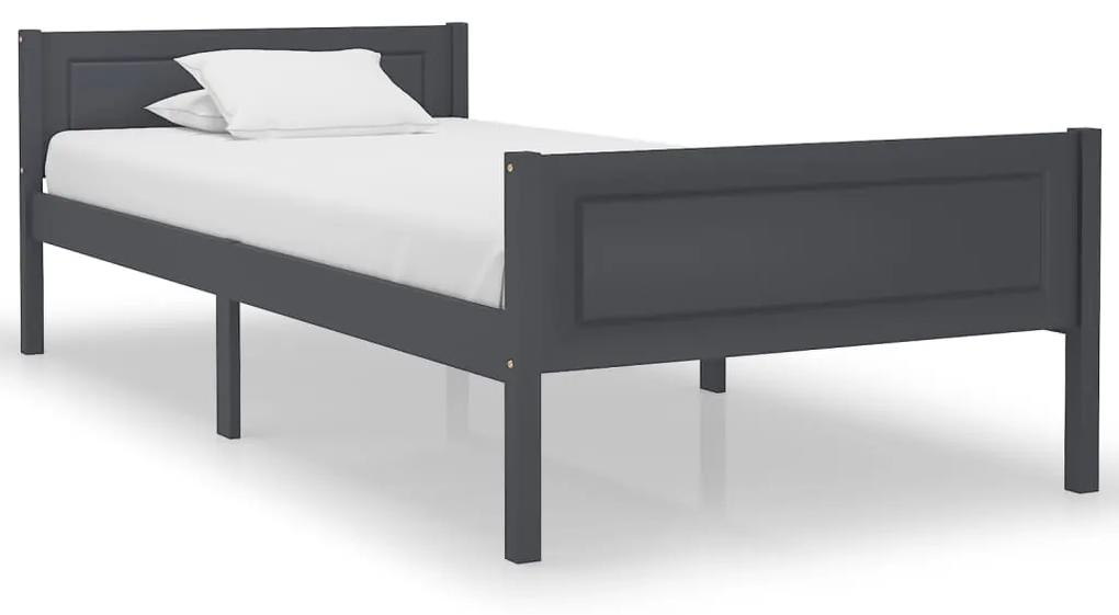 322125 vidaXL Estrutura de cama 100x200 cm madeira pinho maciço cinzento