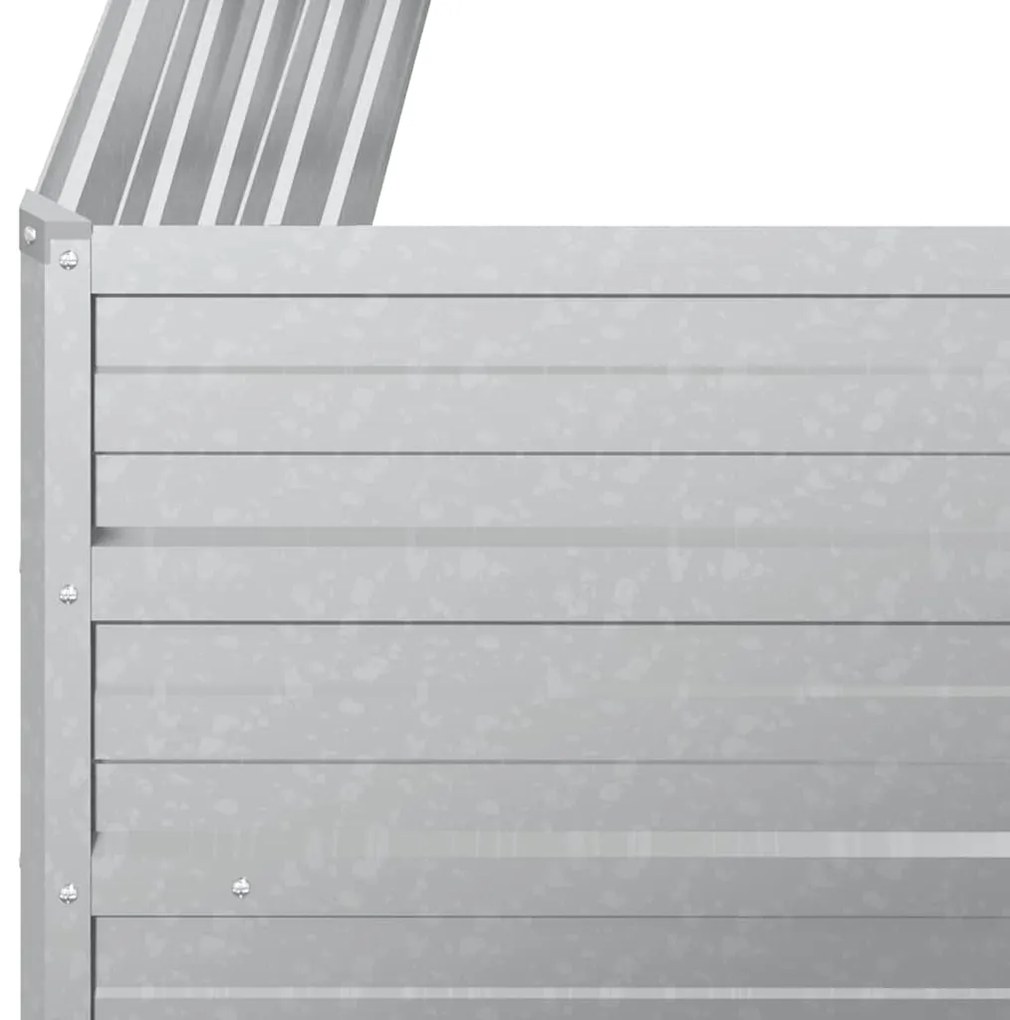 Canteiro elevado de jardim 100x40x45cm aço galvanizado prateado