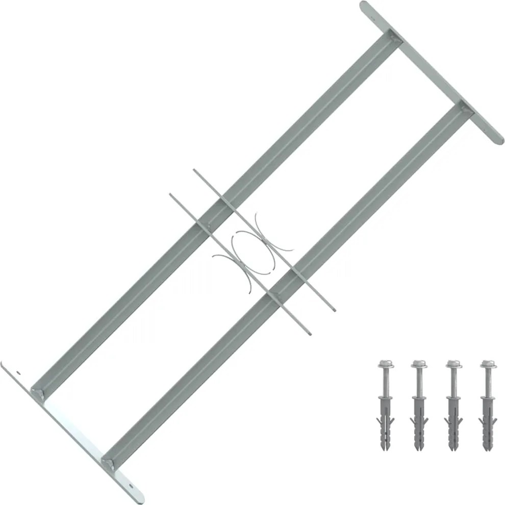 Grelha ajustável de segurança p/ janelas com 2 travessas 500-650 mm