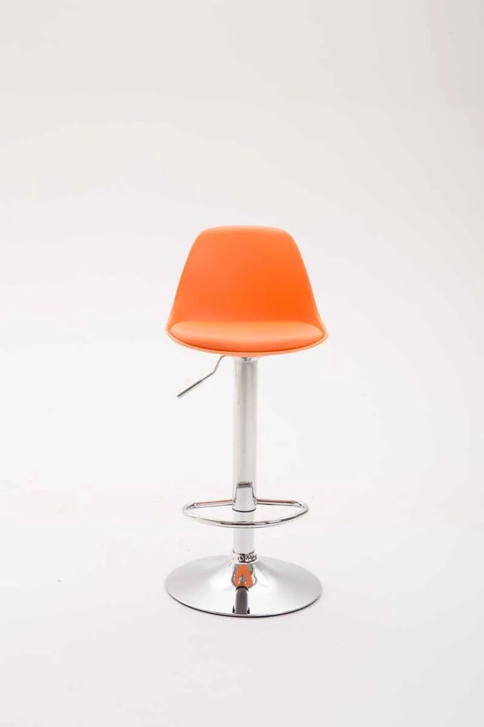 Banco alto Kiel em couro sintético 39 x 82-104 x 43 cm Laranja