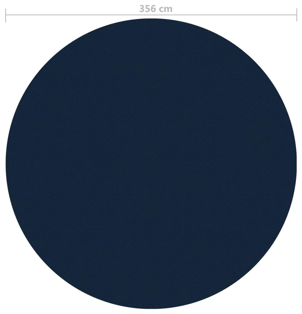 Película p/ piscina PE solar flutuante 356 cm preto e azul