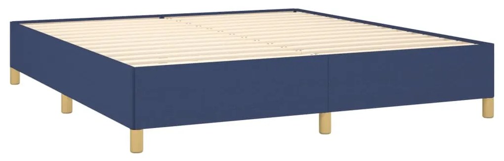 Estrutura de cama sem colchão 160x200 cm tecido azul