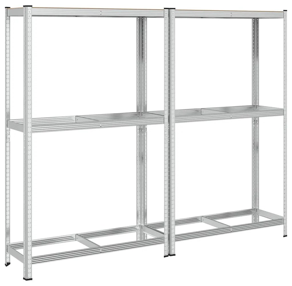 Prateleiras para pneus de 2 camadas 2unid prateado 110x40x180cm