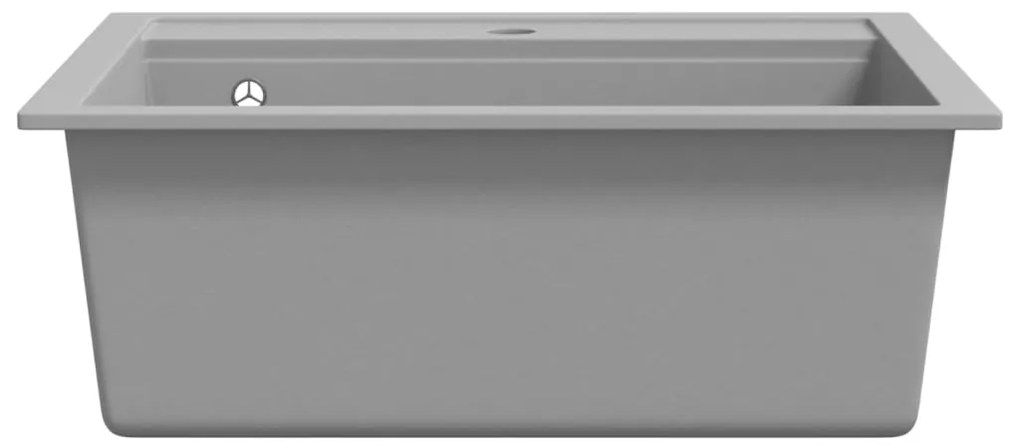 Lava-Louça de Cozinha em Granito Cinzento - 56,5x51cm - Design Moderno