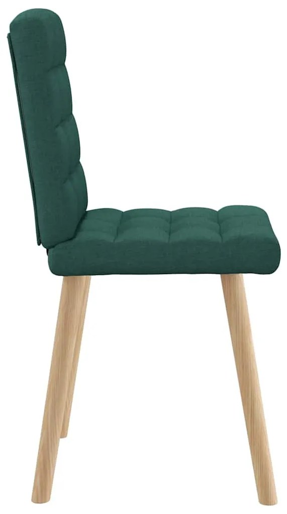 Cadeiras de jantar 2 pcs tecido verde-escuro