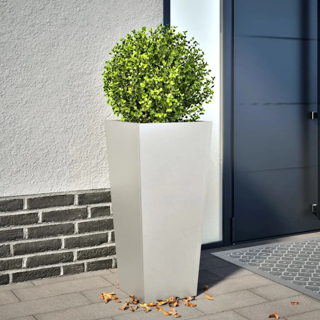 vidaXL Vaso/floreira de jardim 35x35x75 cm aço inoxidável
