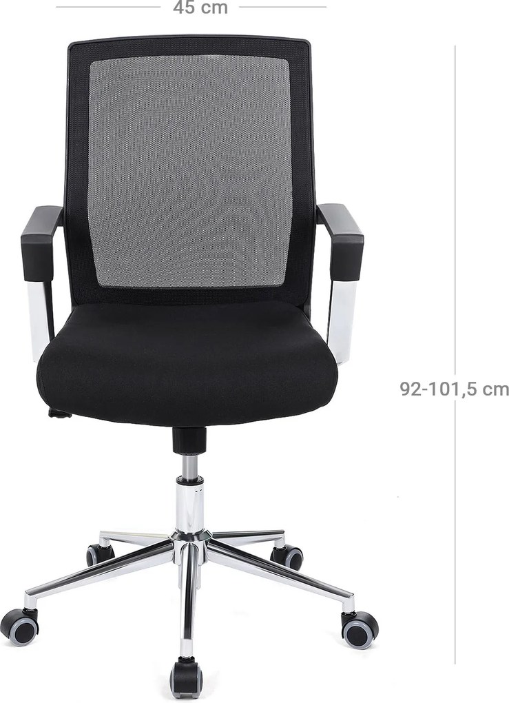 Cadeira escritorio giratória com encosto em rede preta
