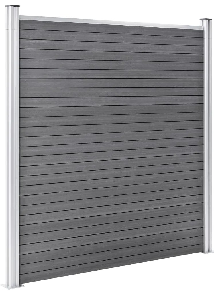 Painel de vedação para jardim 699x186 cm WPC cinzento