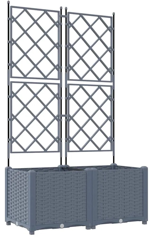 Vaso de Jardim com Treliça 2 pcs Cinzento-claro 80x40x143 cm