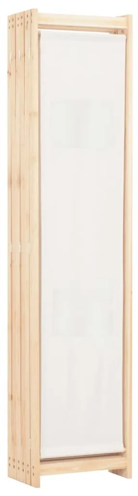 Divisória de quarto com 6 painéis 240x170x4 cm tecido cor creme