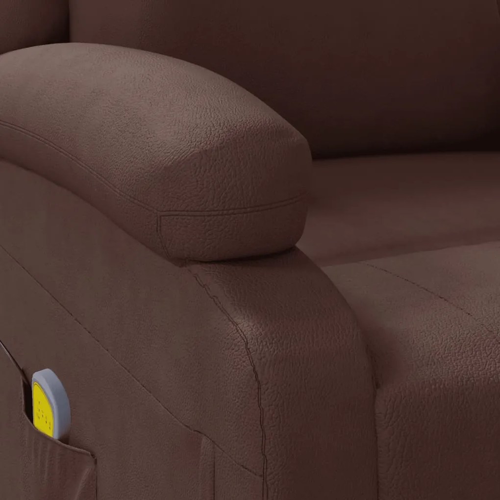 Cadeira de massagens couro artificial castanho