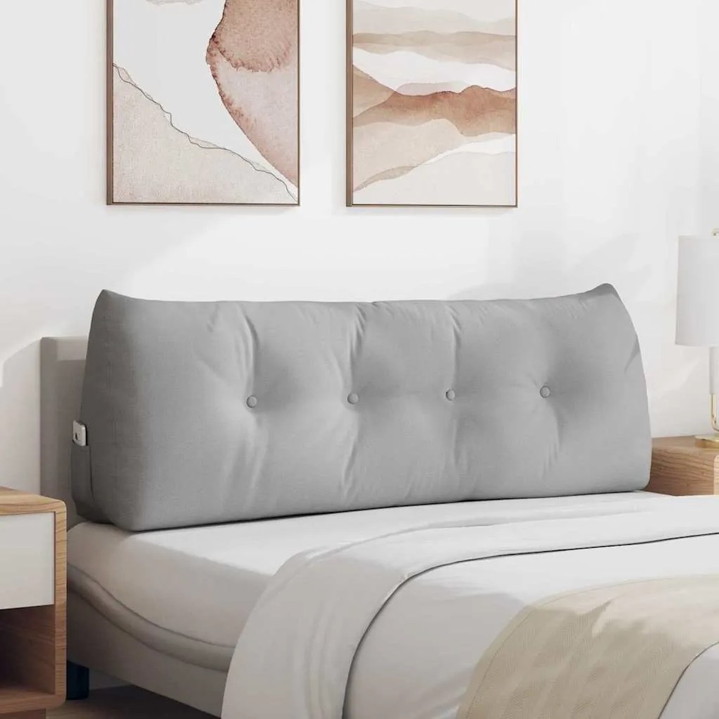 vidaXL Travesseiro para Costas Cinza Nuvem 140 x 24 x 50 cm tecido