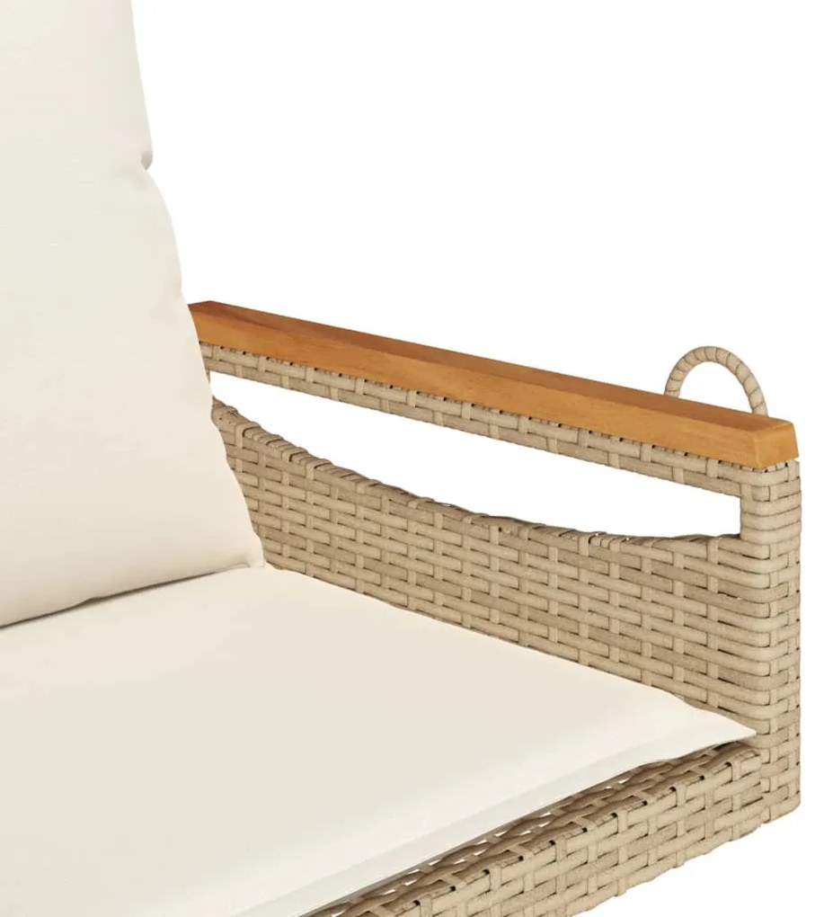 Banco baloiço com almofadões 63x62x40 cm vime PE bege